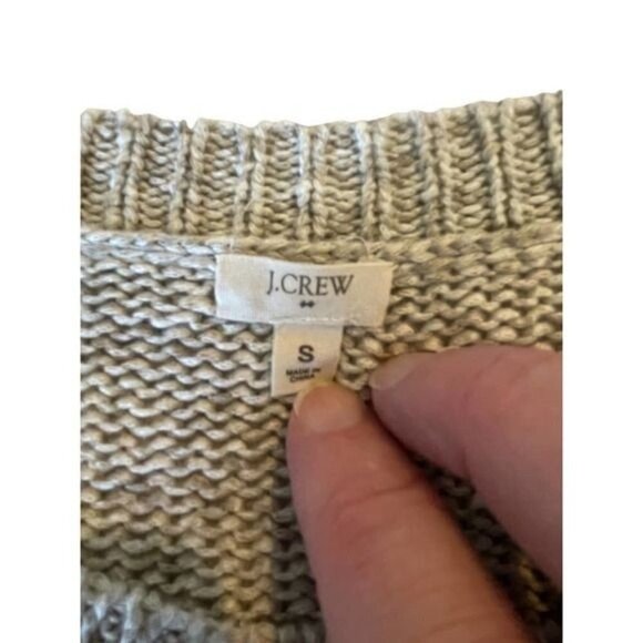 J. CREW Women's Sweater Sz Small Oatmeal Knit Ribbed Collar Hem Wrist Soft NEW - Picture 7 of 12